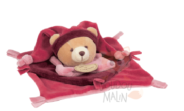 noeud baby comforter bear pink 